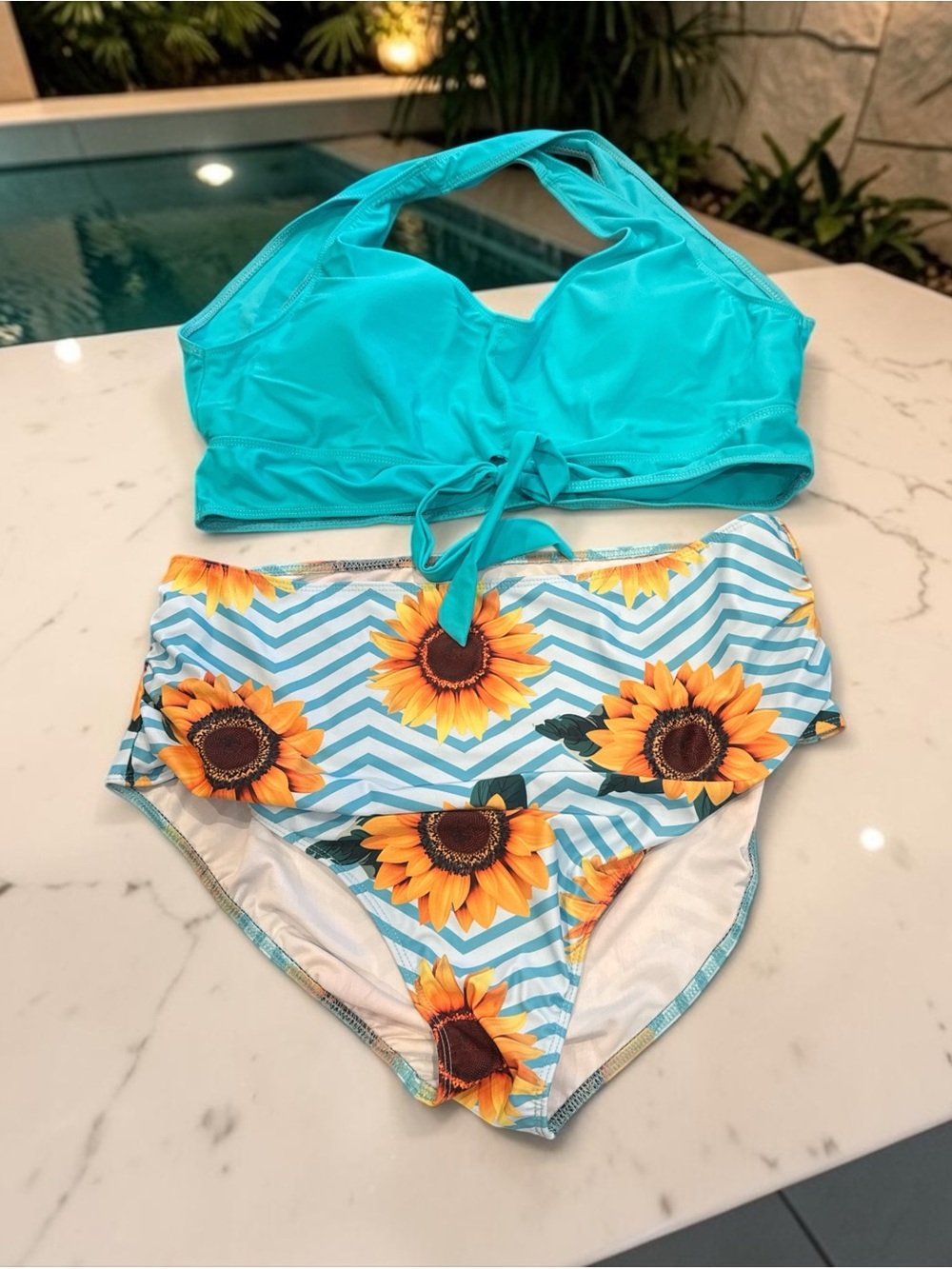 NWT Sunflower High Waisted  2 PC Swimsuit